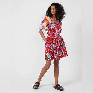 FRENCH CONNECTION Isadora Patch Poplin Bardot Dress